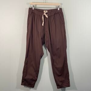 Pact Men Chocolate Brown Twill Organic Cotton Straight Leg Pants Size L NWT